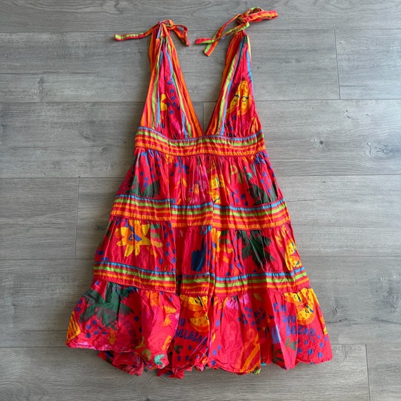 FARM Rio Dresses & Skirts - FARM Rio Good Vibes Tie-Shoulder Mini Dress - size small